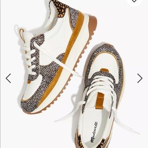 Madewell Kickoff Trainer Sneakers in Leather and Spot Mix Calf Hair